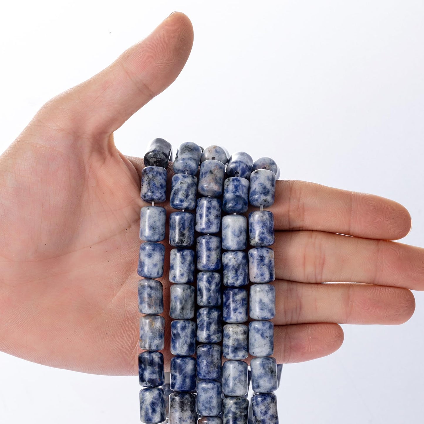 Natural Blue Sodalite Cylinder Tube Beads 10x14mm 38cm/str Loose Semi Gemstone Stone Beads for Making Bracelets Necklace