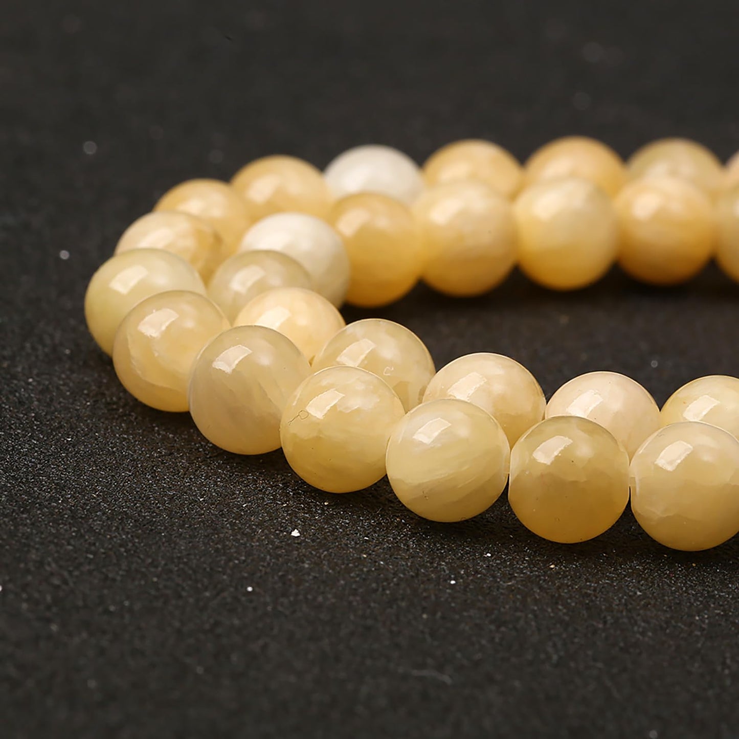 6MM 60PCS Natural Stone Yellow Calcite Beads for Jewelry Making DIY Bracelet