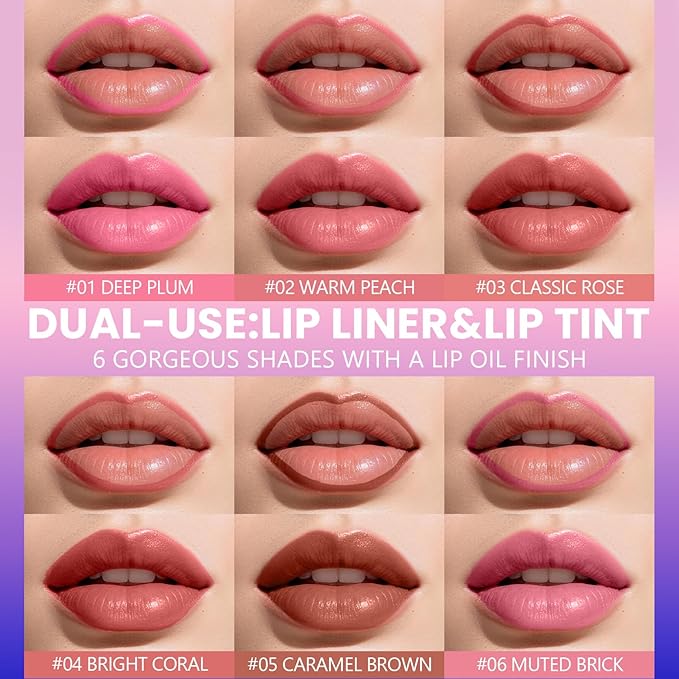 Jolilab Lip Stain Masque,Wipe Off Lip Tint,Waterproof,Transfer proof,Highly Pigmented,Ultra Long Lasting Lip Stain Peel off Makeup With Matte finish for All-day Wear.(#01+#02)