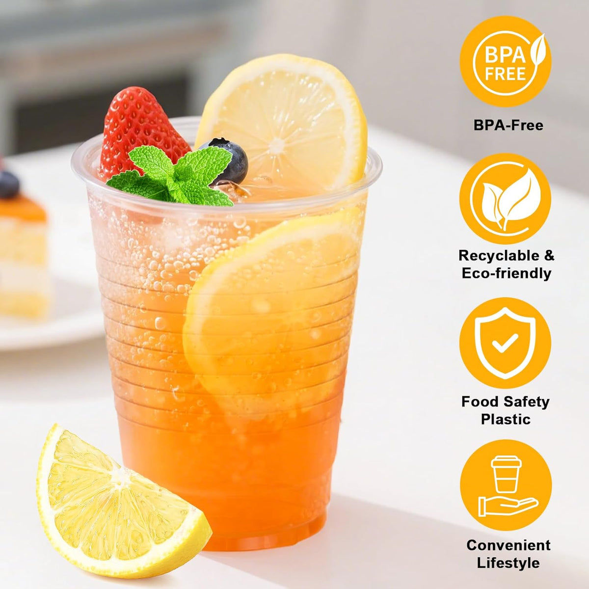12 oz Clear Plastic Cups, Plastic Tumblers 2000 Count Bulk, PP Clear Cups Disposable for Wedding, Suit for Hot Beverages, Soda, Juice (12oz 2000count)