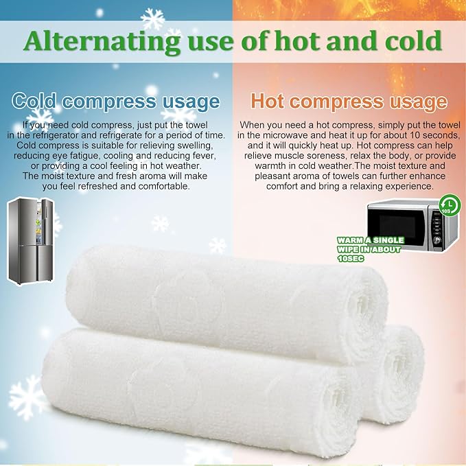 Moist Cotton Towel Bulk Moist Towelettes Individually Wrapped,White Towel Services,Refreshment Pre Moistened Towels for Dentist Travel Sport Party Hotel 100，Lavender,Green tea, Lemon and Cucumber