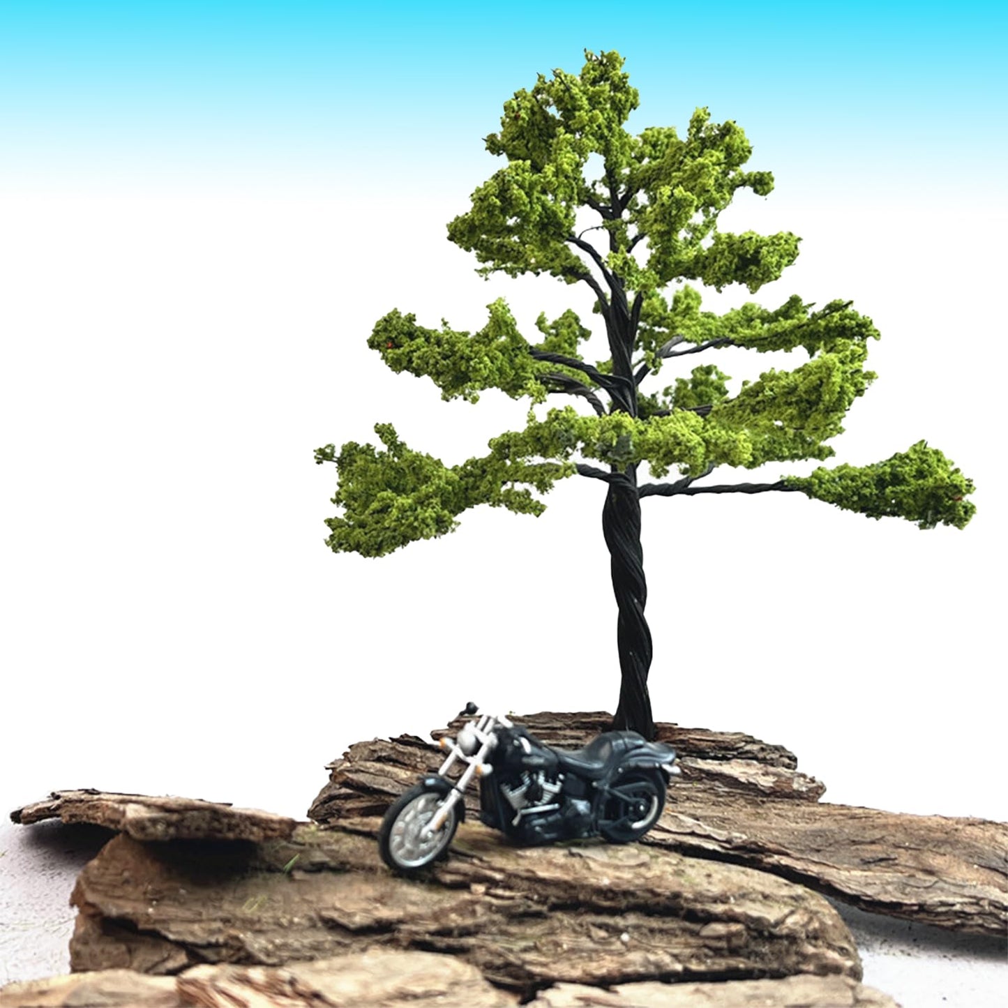 Cayway Diorama Supplies Kit, Model Scenery Tree Bark Miniature Bark Diorama Materials Miniature Terrain, Mountain Rock Material Model for Train Landscape Railway