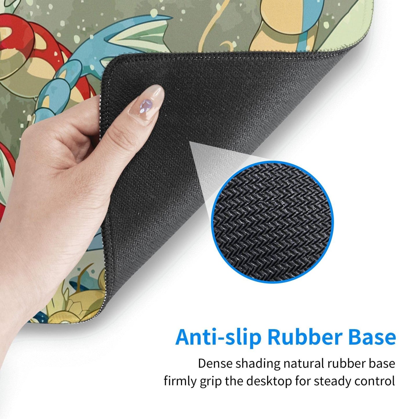 Large Gaming Mouse Pad,Japanese Ukiyoe Anime Dragon Mousepad,Stitched Edges,Non-Slip Rubber Base,Long Extended Desk Mouse Mat(31.5"x12")