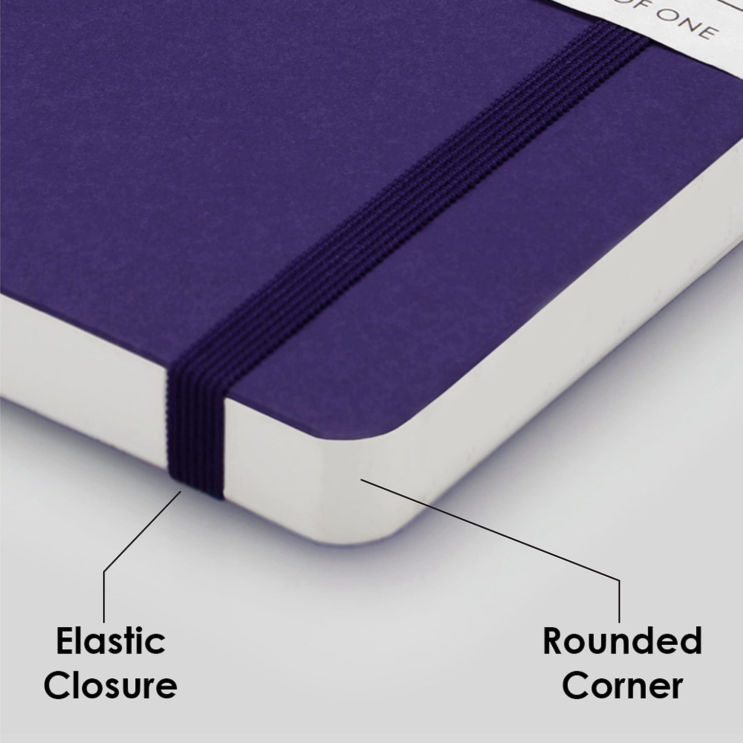 myPAPERCLIP Limited Edition A5 Plain Notebook | 192 Pages, 100 GSM, Soft Cover, A5 (5.83 × 8.27 in) | Flat Lay | Bookmark & Elastic Closure | Amethyst