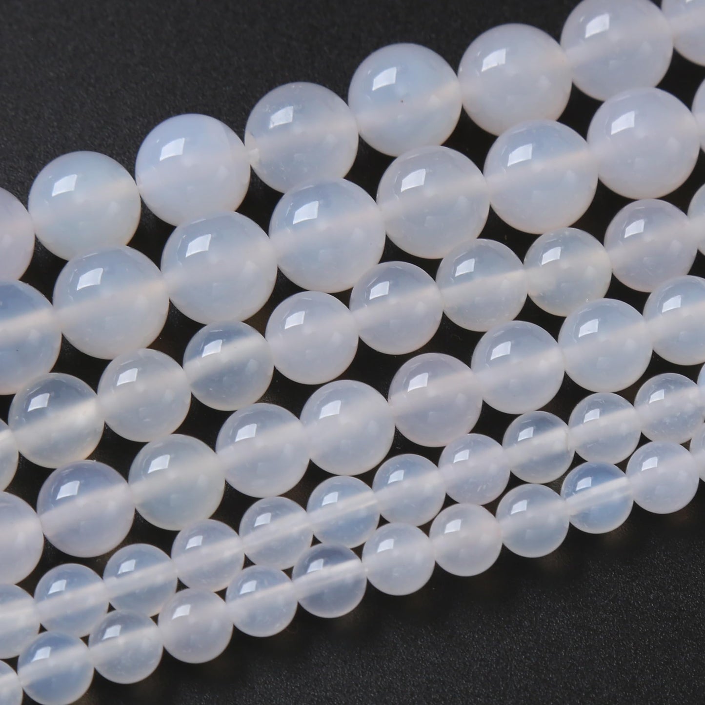 60PCS 6MM Natural White Opal Beads Round Loose Stone Beads for Jewelry Making DIY Energy Stone Healing Power Bracelet 15"