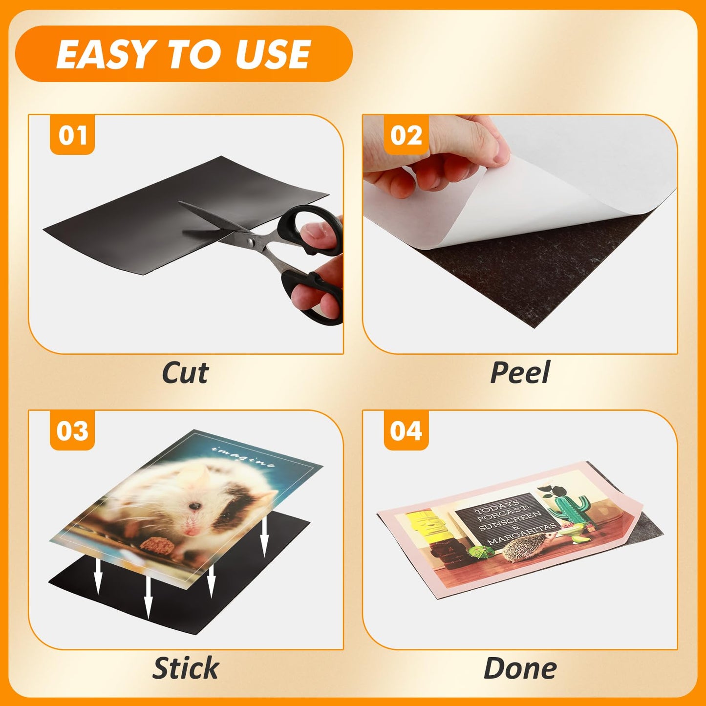 GcFoir Adhesive Magnetic Sheets 8.5 x 11 Inch, 50 Packs Magnetic Sheets with Adhesive Backing - 0.5mm Thickness Flexible Magnet Sheets for Dies Storage, Craft Projects, Photos, School, Office