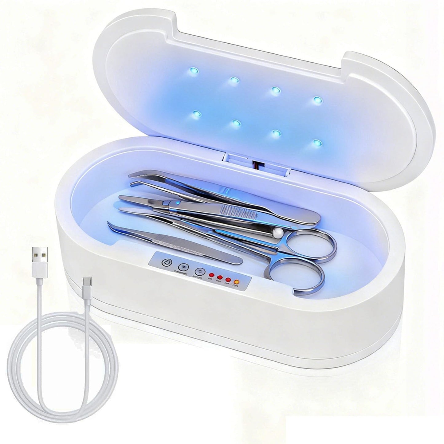 Multifunctional Cleaning Box, ALLGLAM Portable USB Cleaning Box for Nail Manicure Make Up Tools,Jewelry,Tattoo Supplies Cleaning