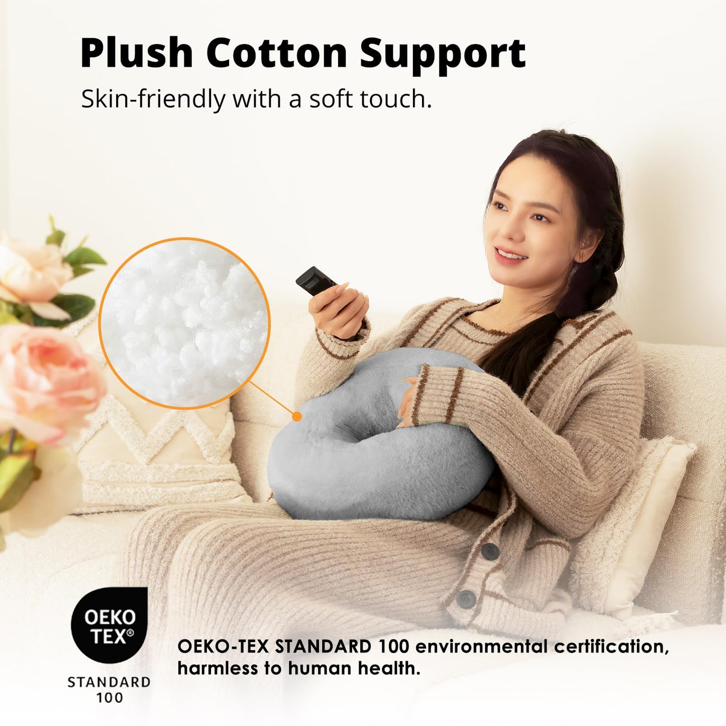 SupeDesk Tablet Pillow Stand for Reading, Adjustable Tablet Stand Phone Holder for Bed with Detachable Snack Bowl, Fits 4.7"-13" Kindle/Phones/Tablets, Watch Videos, Stream Media, Gray