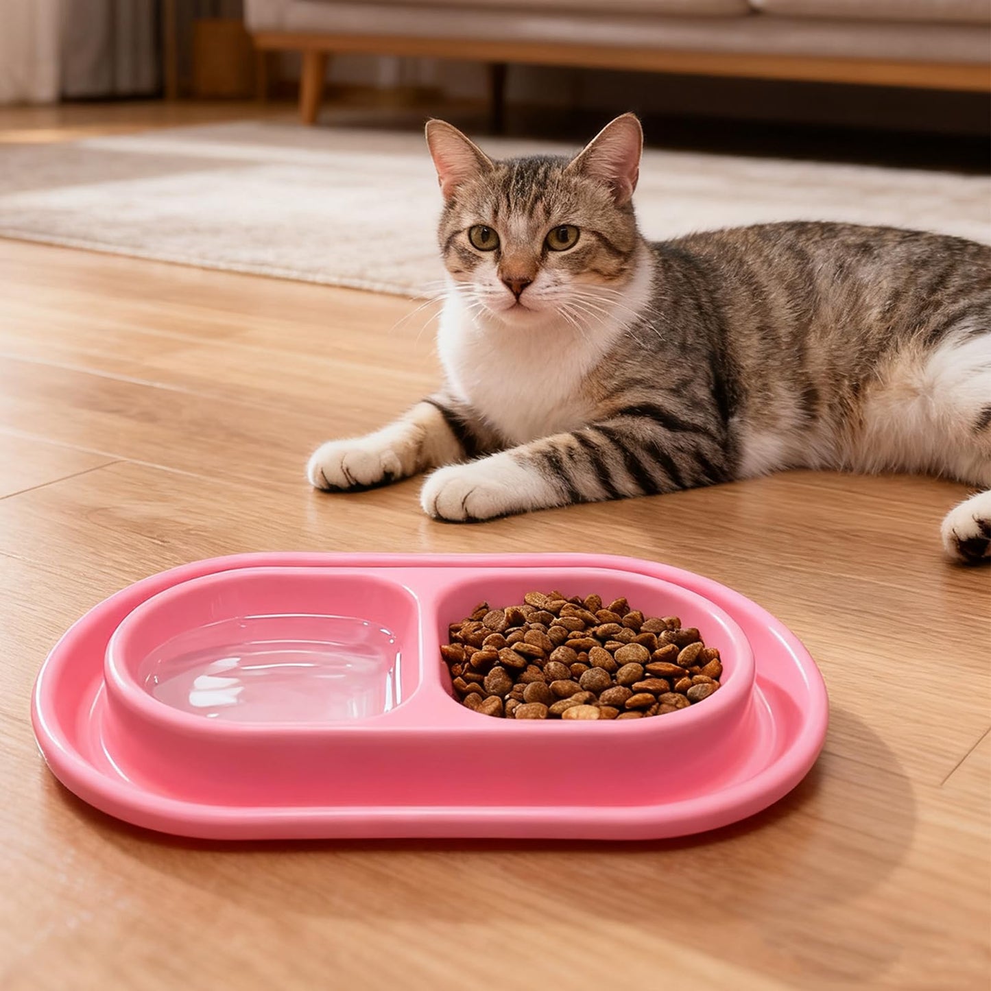 Kitten Starter Kit for Indoor Kittens, Pink Litter Box Access & Scoop, Dish Feeding Bowl, Adjustable Bell Collar, Mouse Toy - Low Entry Baby Cats Training Kits, New Kitten Essentials