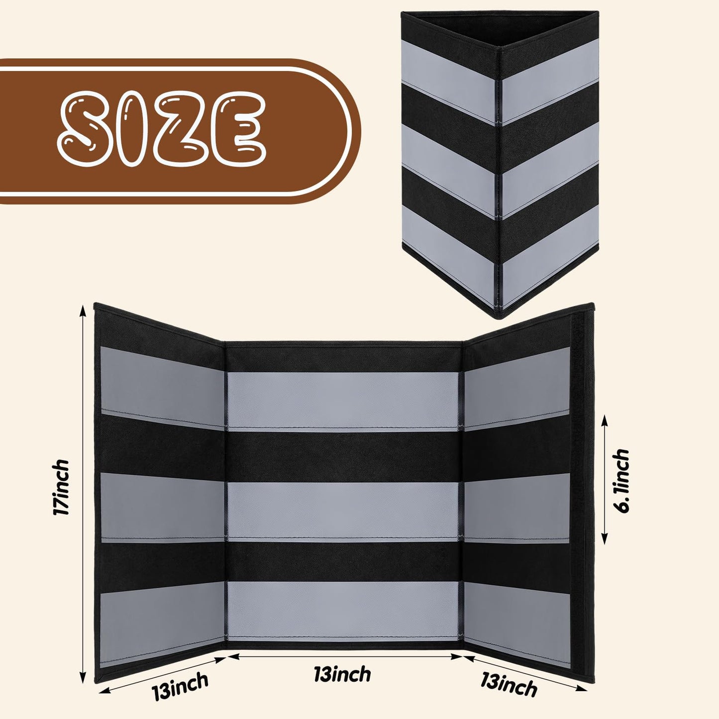 Faccito Bookmark Display Stand, Three-Sided Portable Holder with Multi-View Display, Black Desktop Rack for Bookmarks, Valentine-Themed Designs, Vendor Booths, Retail Stores
