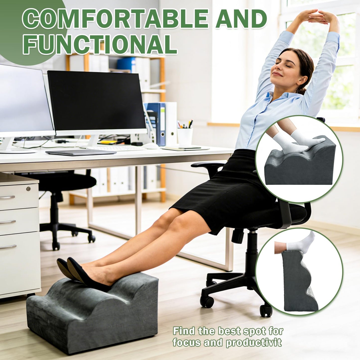 Foot Rest for Under Desk Used to Support The Feet Multi-Functional Three-Layer Footstool with Ergonomic Design