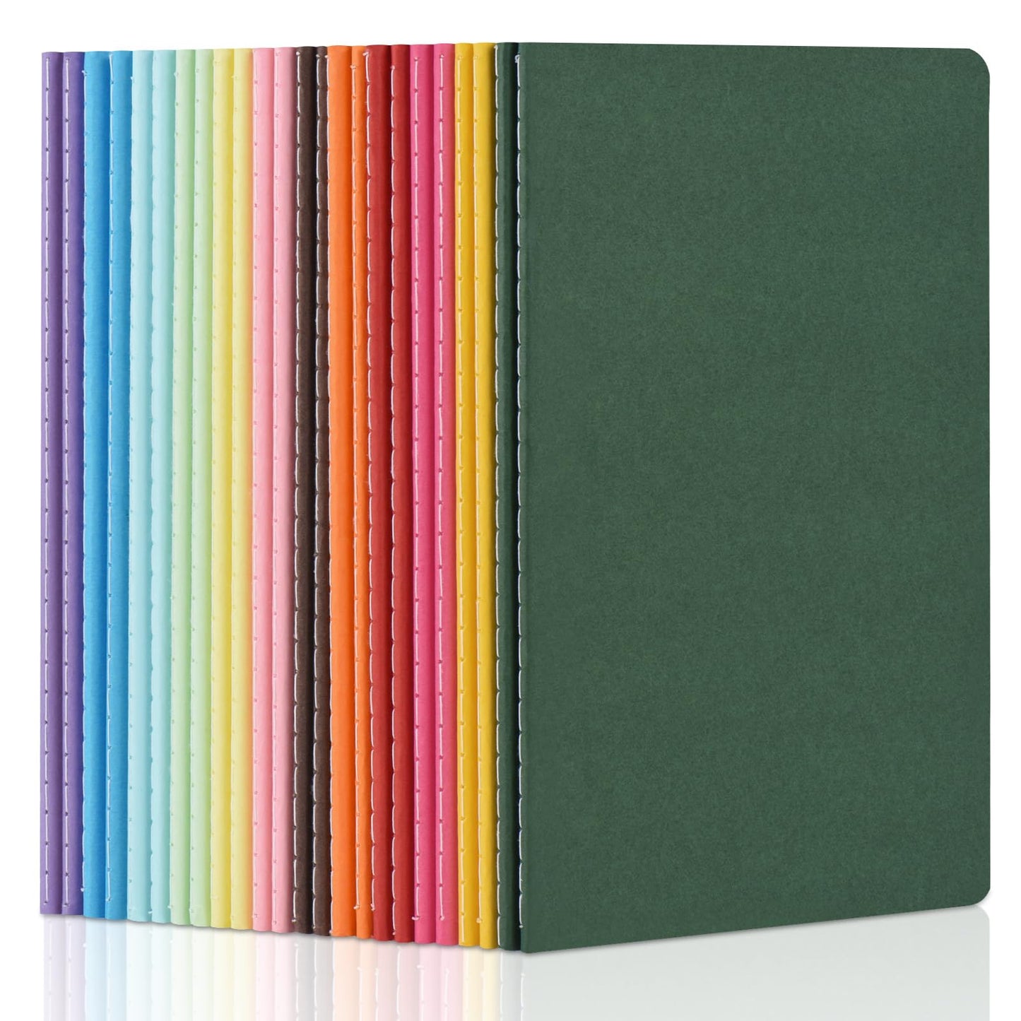 ZCZN 24 Pack Colorful Blank Notebooks Bulk, A5 Journals with 12 Colors, 60 Pages/30 Sheets, 8.3x5.5 Inch, Plain Paper, Travel Writing Journal Notebooks for Work & School