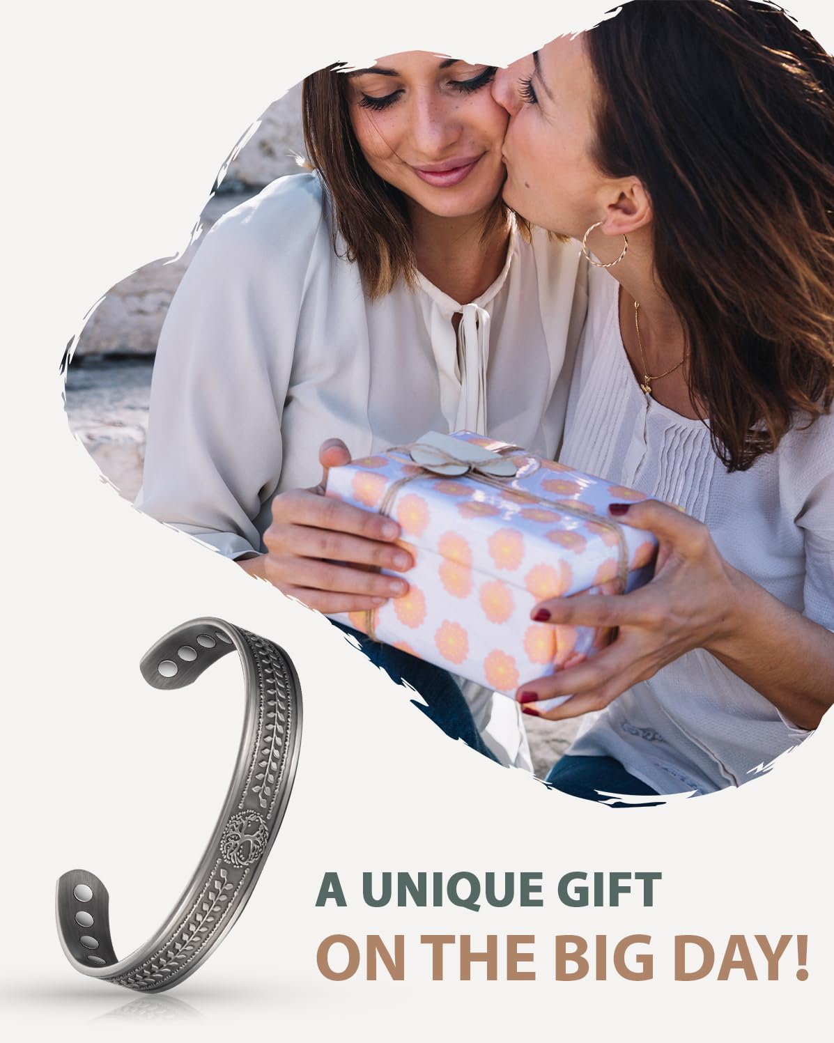EnerCoppeX Copper Magnetic Bracelet for Women - Detox Jewelry with 3500 Gauss Magnet, Adjustable Cuff Bangle (Type-J)