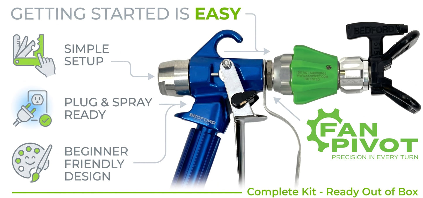 Fan Pivot Airless Spray Gun Accessory, 7/8" Thread, Fits Most Standard Spray Guns Including: Graco, Wagner, Titan, TriTech, and Other Variations.