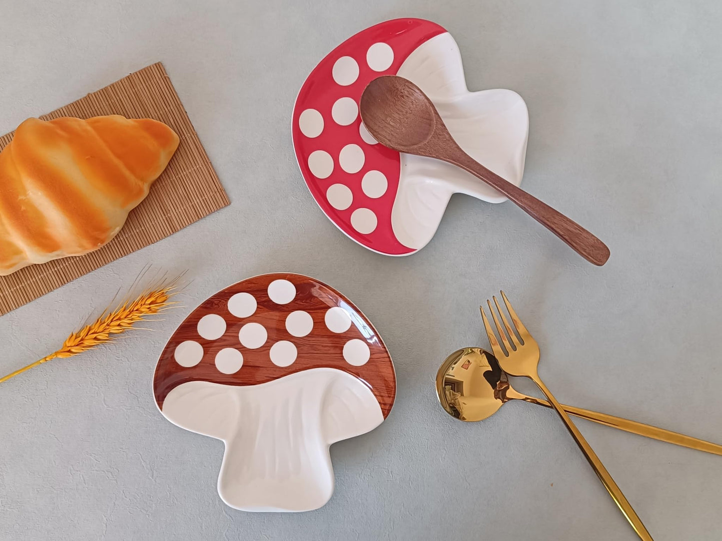 Ceramic Spoon Rest for Stove Top & Kitchen Counter Spoon Holder for Stove & Cooking Spoon Holder for Ladle Cute Spoon & Utensil Rest Spatula Rest, Mushroom Kitchen Decor & Accessories (Rustic Brown)