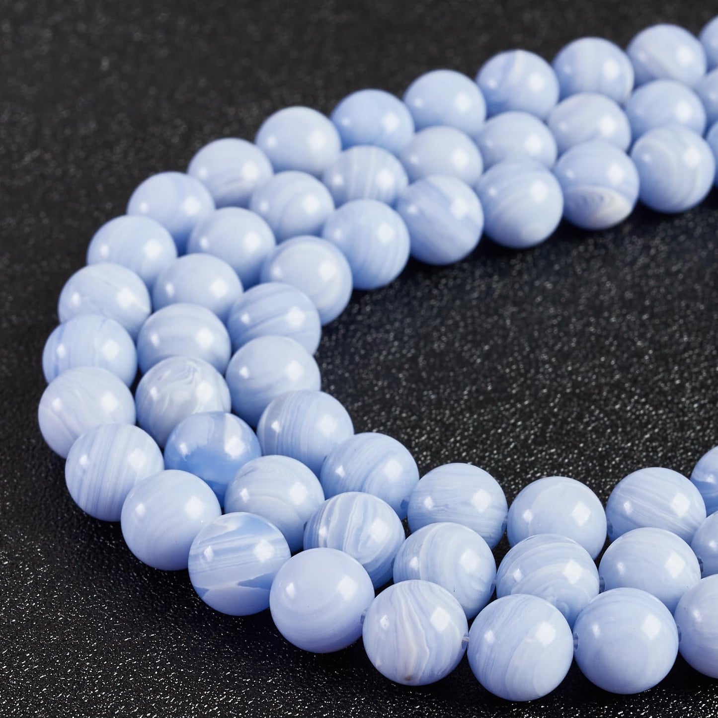 100pcs 8mm Blue Lace Agate Beads Natural Gemstone Beads Round Loose Beads for Jewelry Making