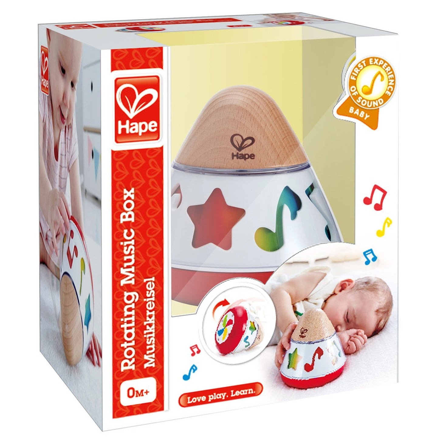 Hape E0332 Rotating Baby Music Box, Spin & Play The Music, Battery Not Needed, 40 x 40 Cm, Multicolor