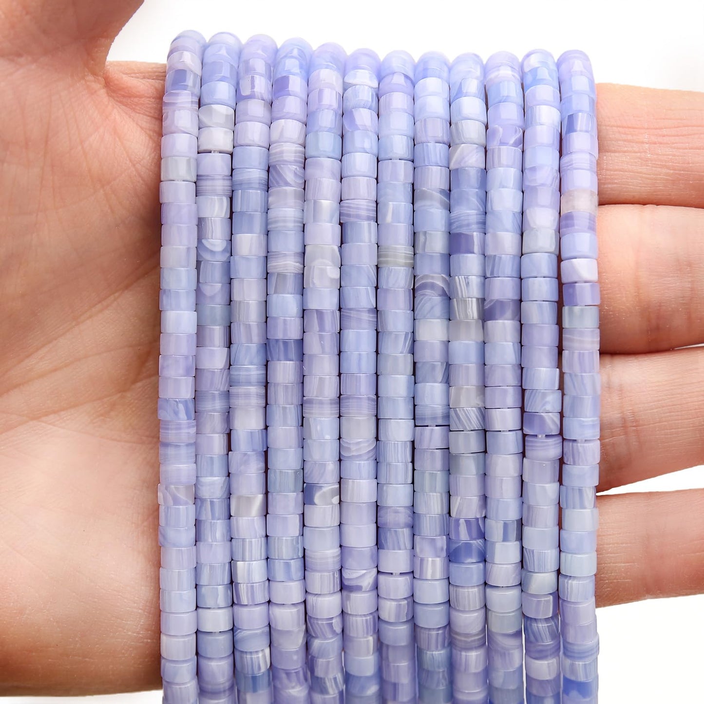 BONNY BOXX 150PCs Natural New Purple Agate Spacer Beads, Loose Semi Precious Flat Round Gemstone Heishi Disc Stone Beads for Beading Jewelry Making 4mm*2mm