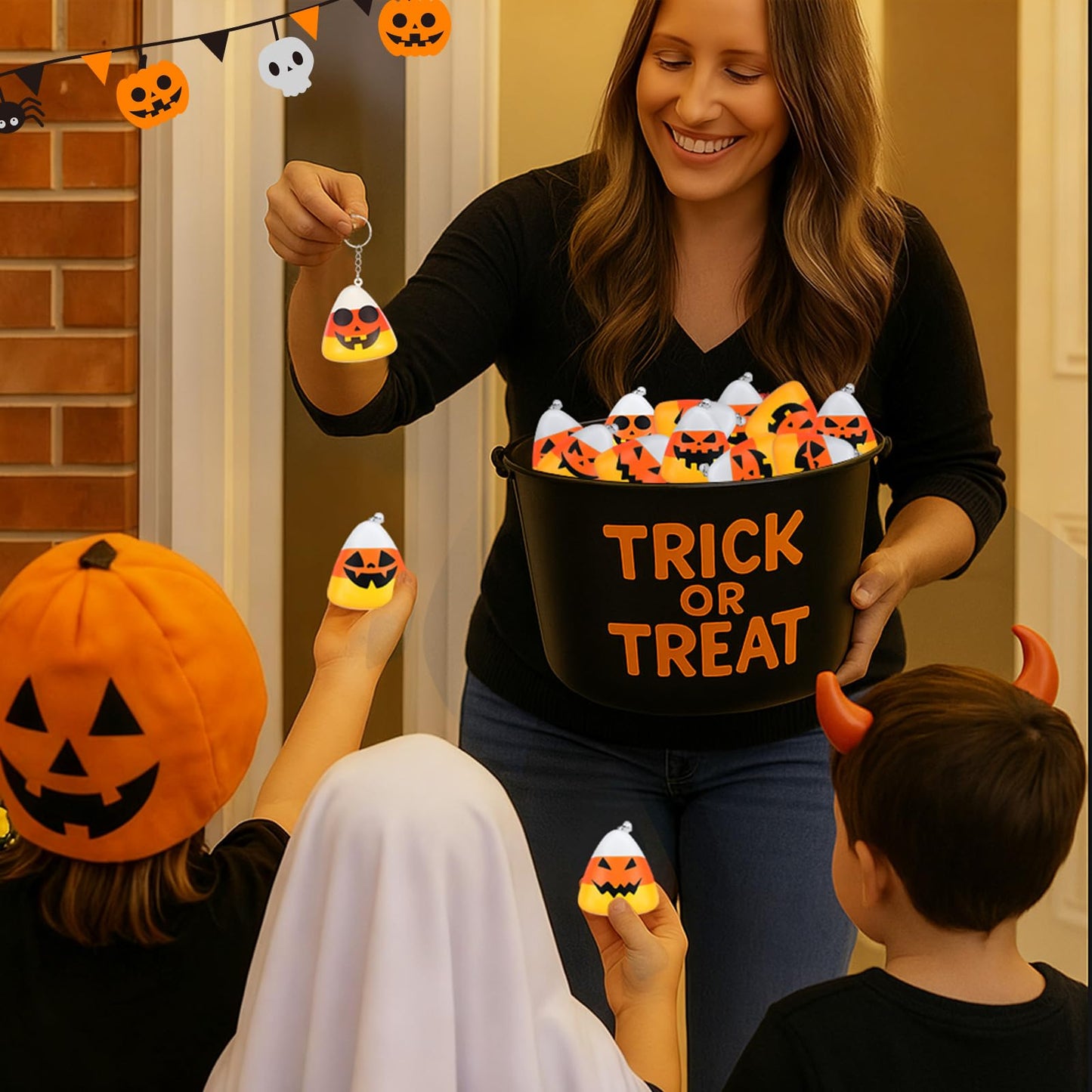 Huquary 24 Pcs Candy Corn Stress Balls Keychains 2.2 Inch Thanksgiving Party Favors Candy Corn Squeeze Balls Stress Relief Goodie Bag Filler for Fall Thanksgiving Christmas Holiday Prizes