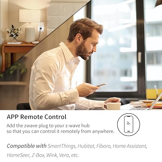 Minoston Z-Wave Plug, 800 Smart Plug, Built-in Repeater Range Extender, 1300FT LR Range, Z-Wave Hub Required, Zwave Outlet Compatible with SmartThings, Hubitat, Vera, ETL Listed (MP31Z)