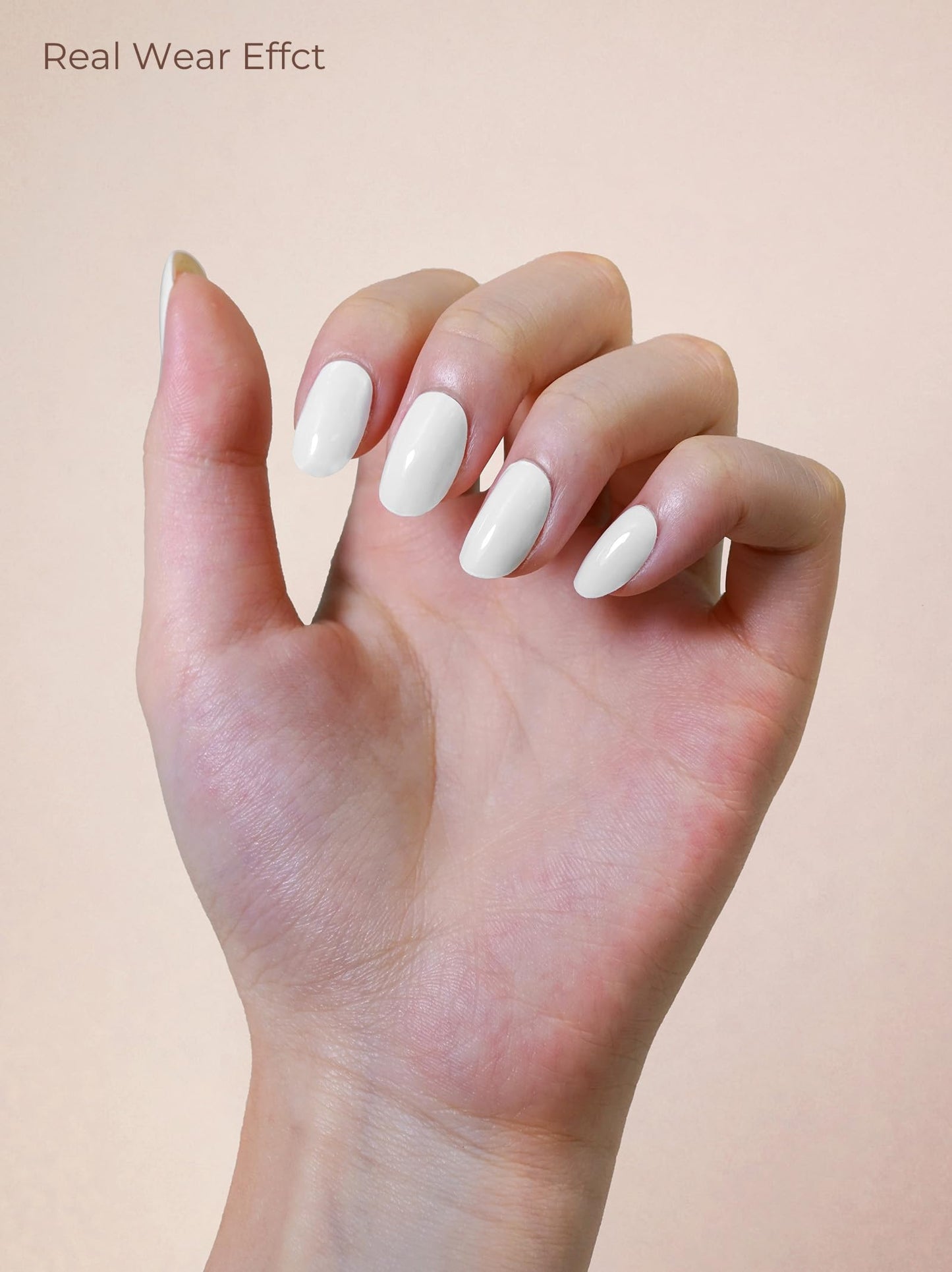 Beaolata Real Gel Nail Strips (No UV Light Needed) - 44Pcs Salon Quality Nail Stickers - Long Lasting Polish Wraps for Women, Easy Apply & Remove (Angel Kiss White)