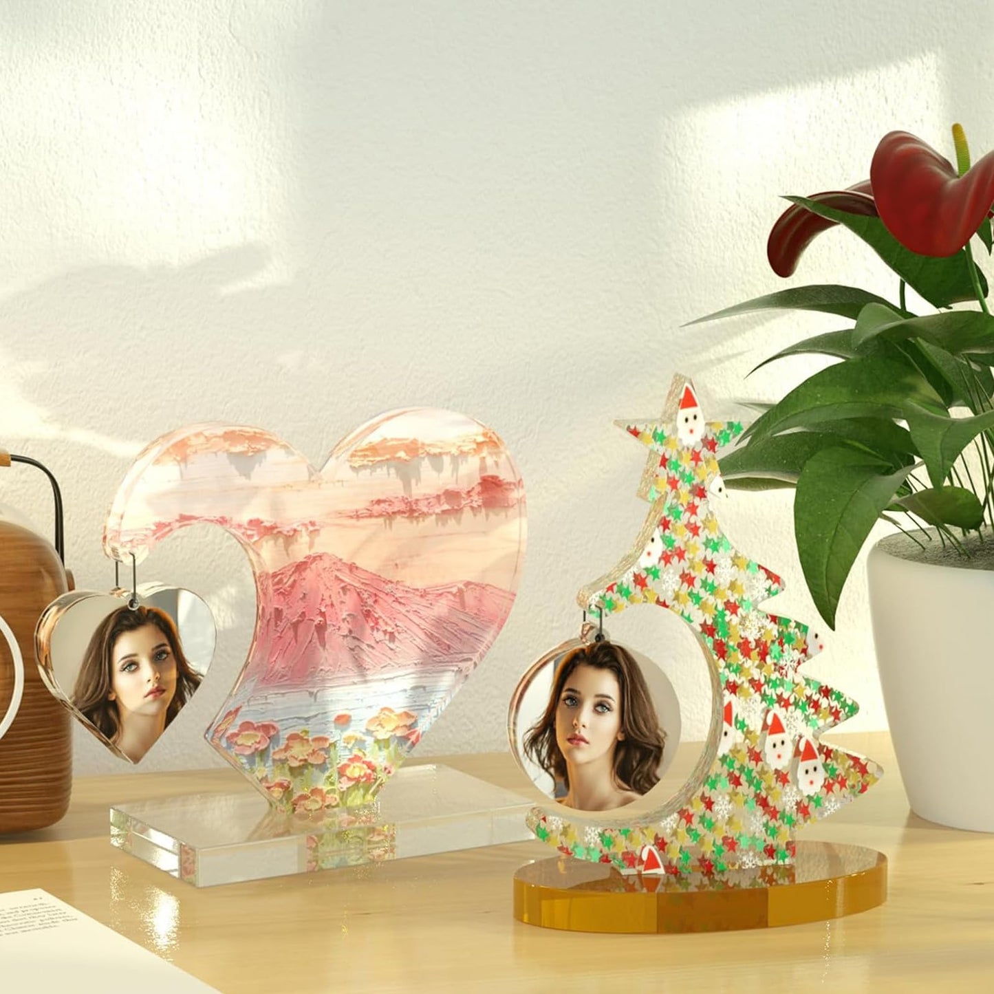Heart Photo Frame Resin Molds Epoxy Resin Picture Frame Mold Handmade Silicone Mold Resin Casting Molds for DIY Valentine's Day Gifts Ornament Crafts Home Decor Table Decorations