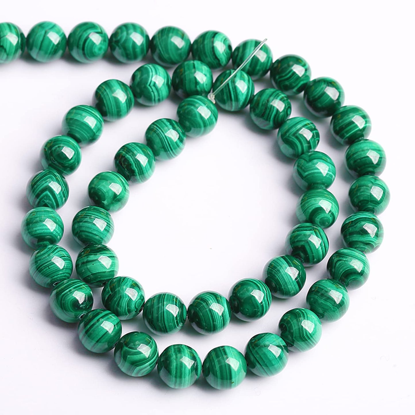 6MM 31PCS Natural Stone Green Malachite 3A Grade Gemstone Loose Beads for Jewelry Making DIY Bracelet