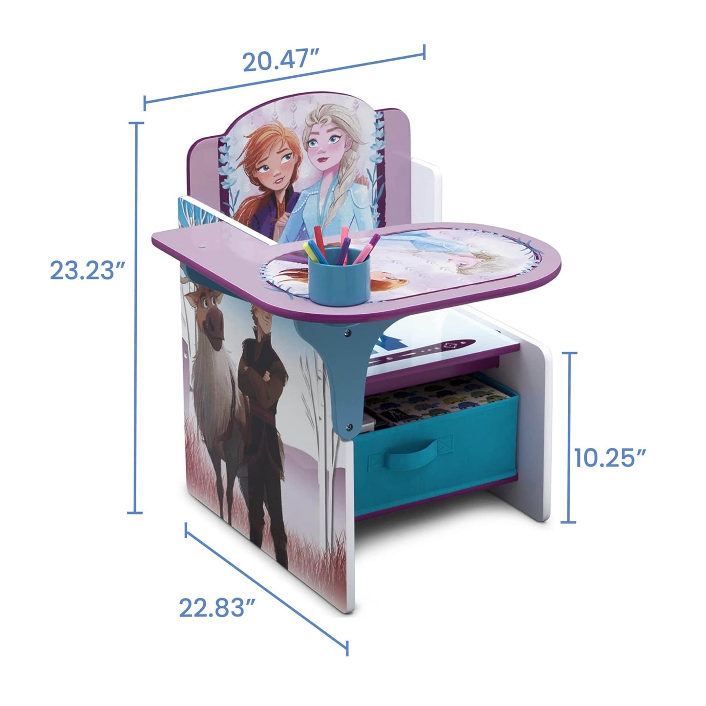 Delta Children Chair Desk with Storage Bin, Disney Frozen II