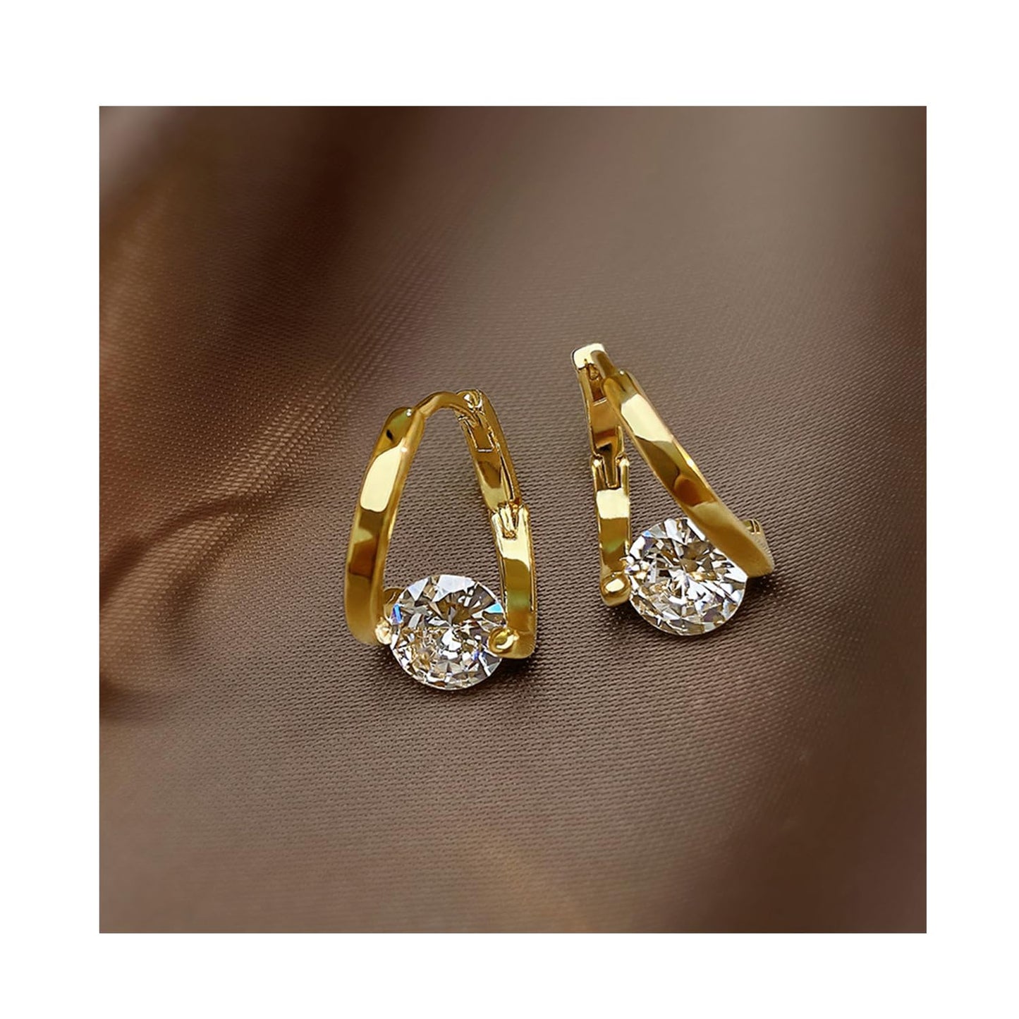 Halolux Lymphvity Germanium Earrings - Dainty CZ Zircon Acupressure Earrings for Lymphatic Drainage Gifts (Gold)