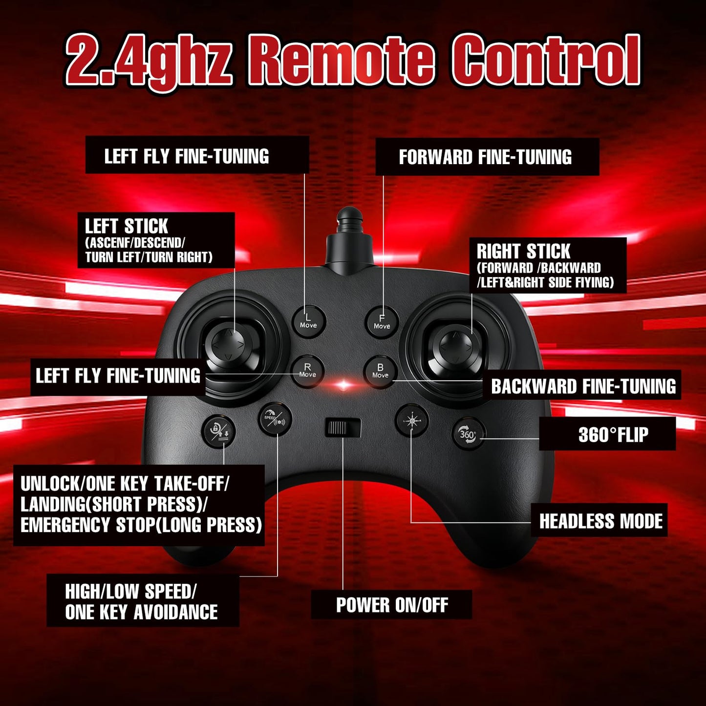 Gretex Spider Drones for Kids 8-12: Stunt Drone 5D Obstacle Avoidance RC Quadcopter, 3D Flips, Auto Hovering, LED Lights, Indoor Outdoor Remote Control Helicopter for Boys Girls Adults