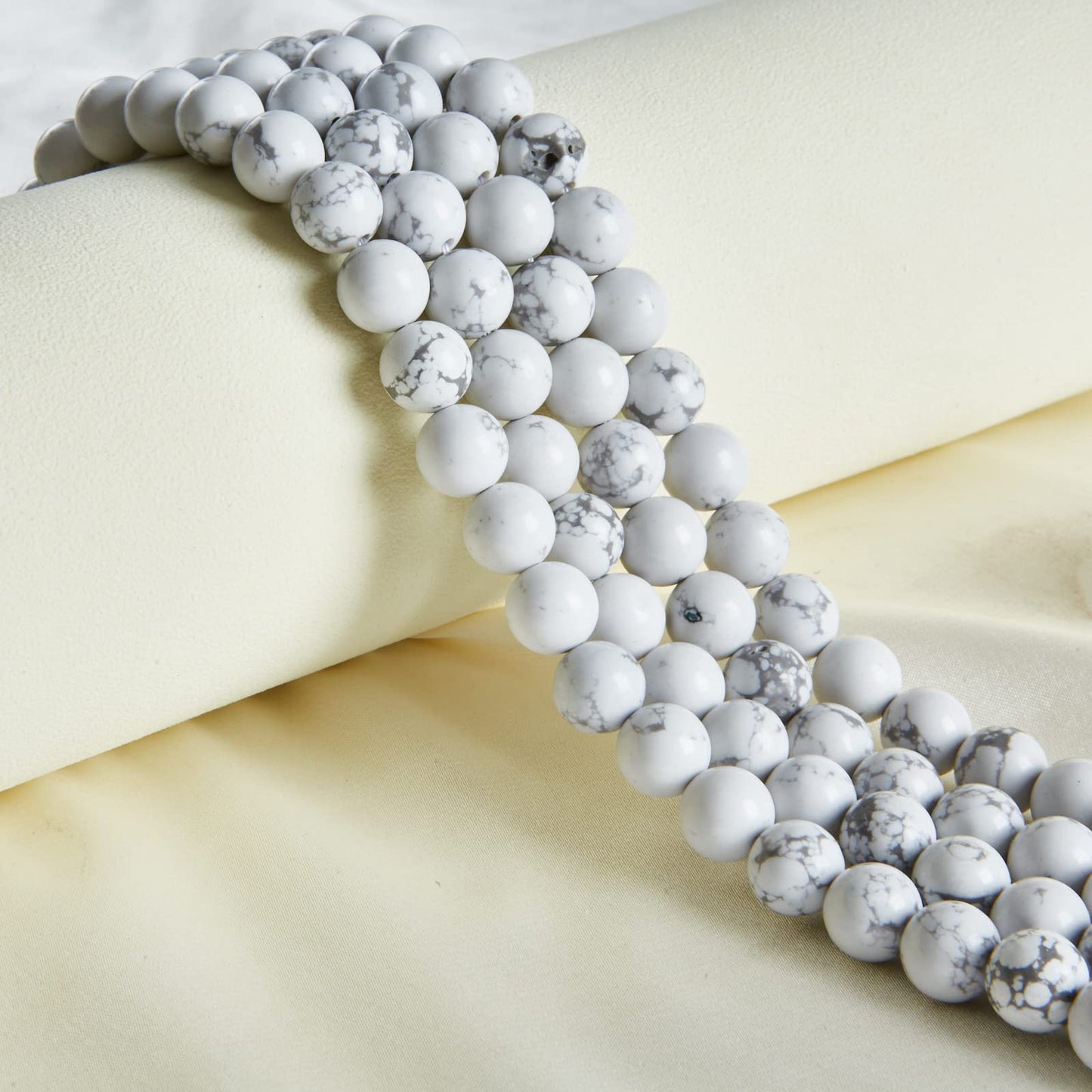 60pcs 6mm Howlite Beads Natural Gemstone Beads Round Loose Beads for Jewelry Making