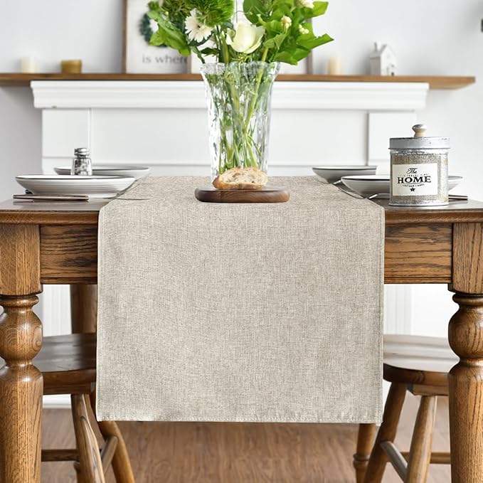 Artoid Mode Light Brown Table Runner, Seasonal Fall Washable Kitchen Dining Table Decoration for Home Party Decor 13x60 Inch
