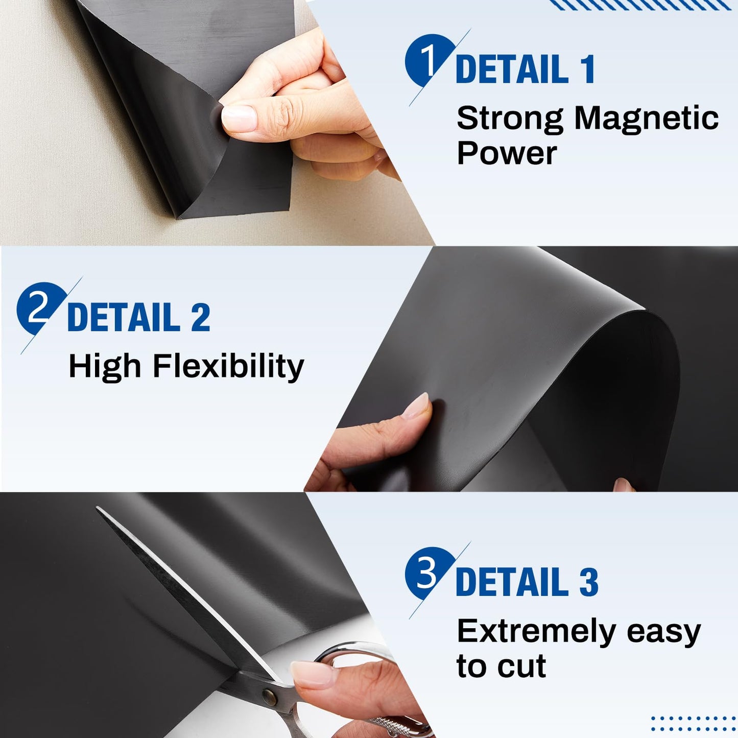 Amylove 12" x 5 ft Extra Large Magnetic Sheets Roll for Crafts, 30 Mil Black Flexible Vinyl Non Adhesive Cuttable Backing Sheet for Die Arts Refrigerator Metal Storage