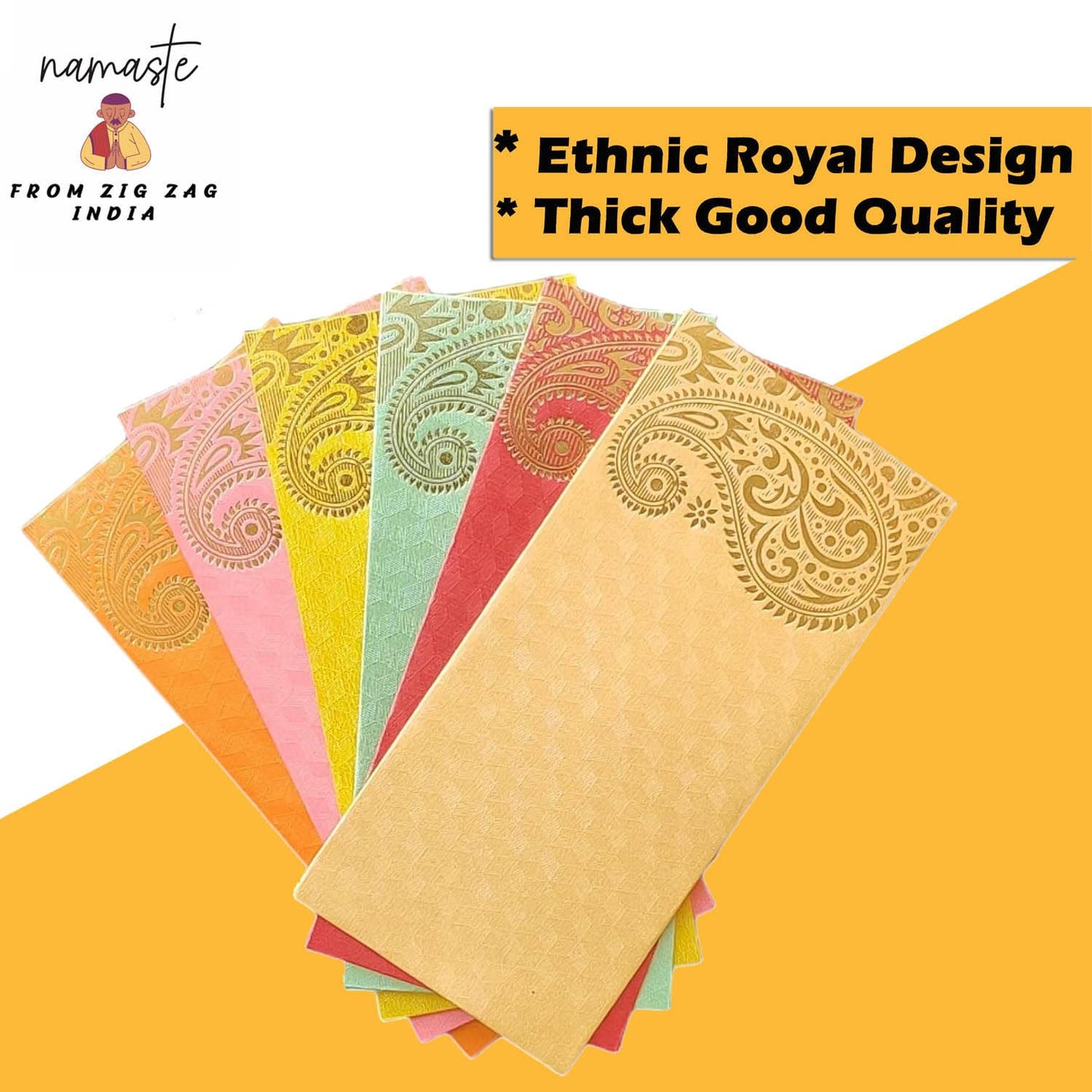 Elegant Money Gifting Envelopes Pack of 25 Cash Holder Designer Lifafa for Weddings, Invitations, Gift of Prosperity Multi Color