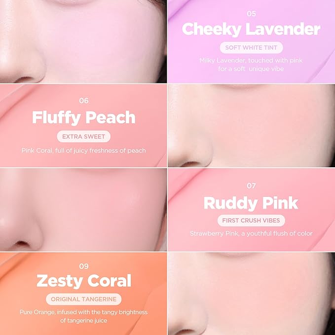 lilybyred Luv Beam Cheek Balm | Heart-Shaped Korean Cream Blush, Semi-Matte Finish, Long-Lasting, Blendable & Buildable, Soft Creamy Texture, Lightweight, Natural Flush, 0.12 oz. (03 Mood Rose)