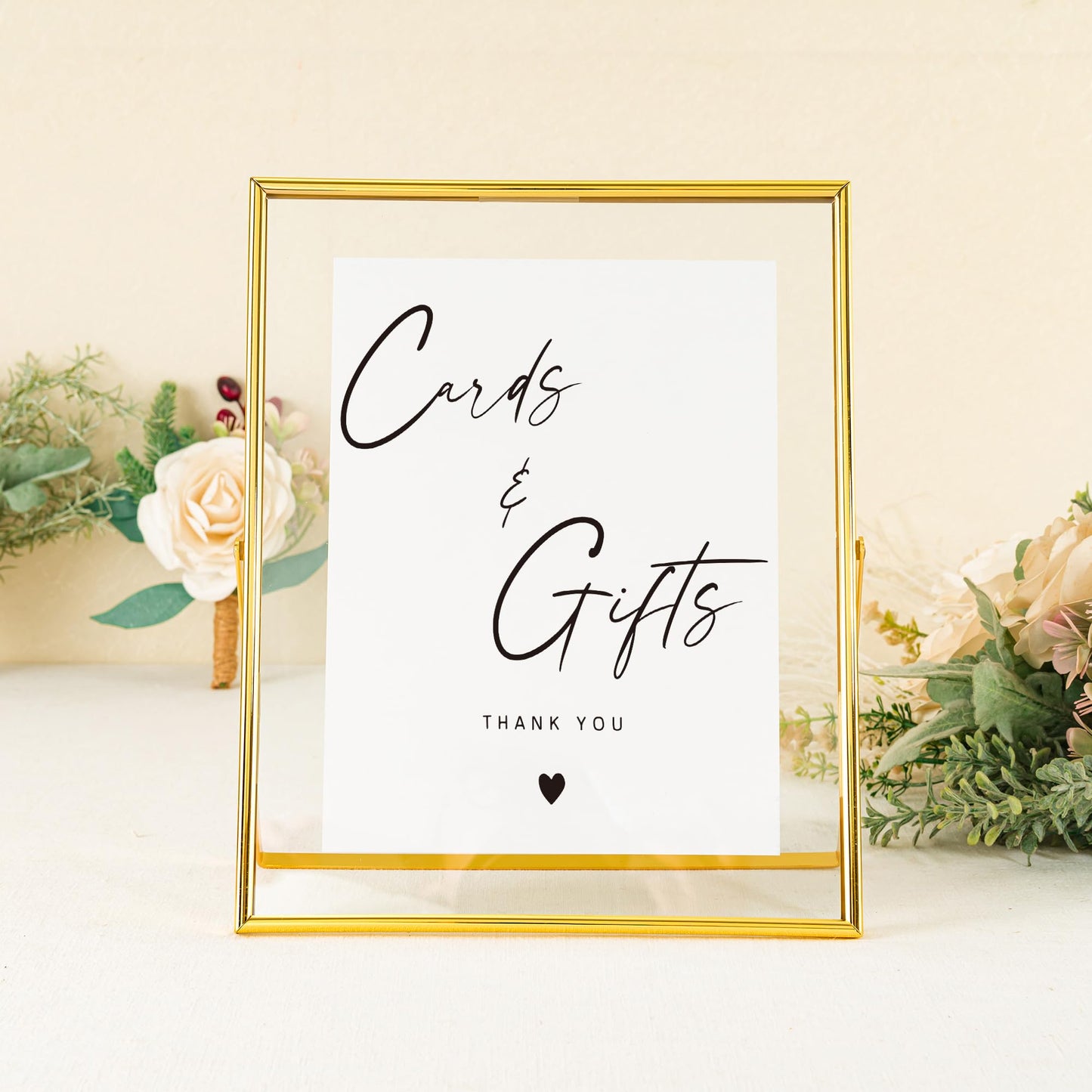 Calculs Cards and Gifts Table Decor 10x8 Inches Floating Picture Frame Wedding Signs Cardbox Decorative Accessories (Gold)