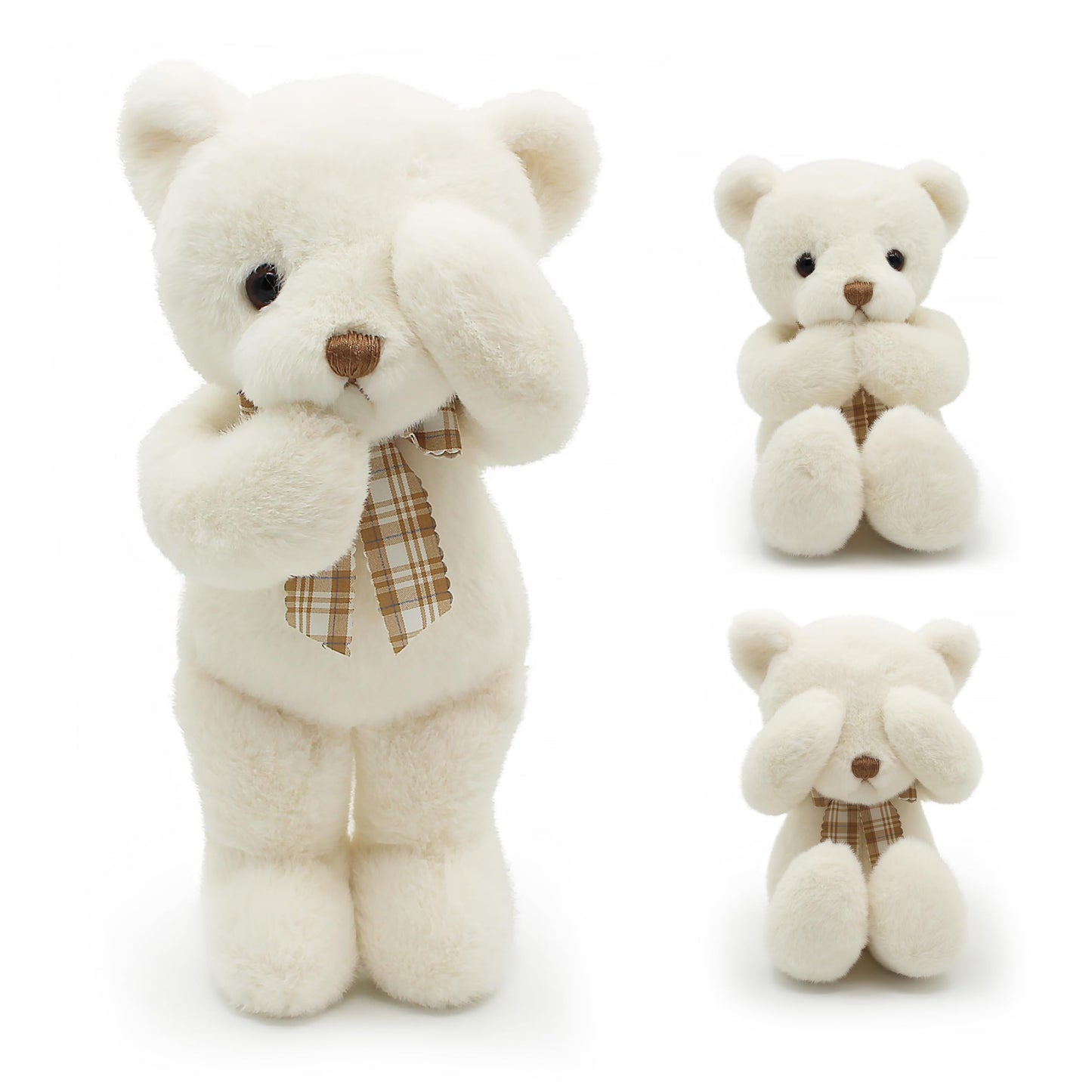 suepcuddly Small Magnet Teddy Bear Stuffed Animal Cute Plush Toy for Girl 12" (White)