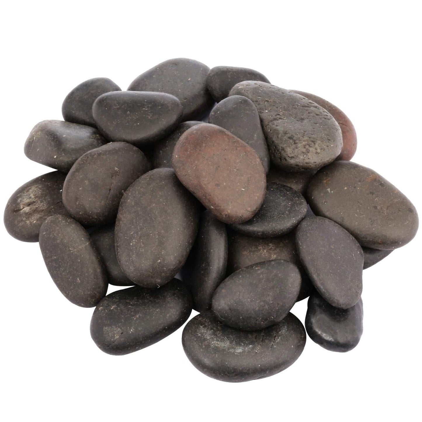 SUNYIK Natural Raw Stones Rough Rock Crystals for Tumbling,Cabbing, Black Pebble Stones, 1pound(About 460 Gram)