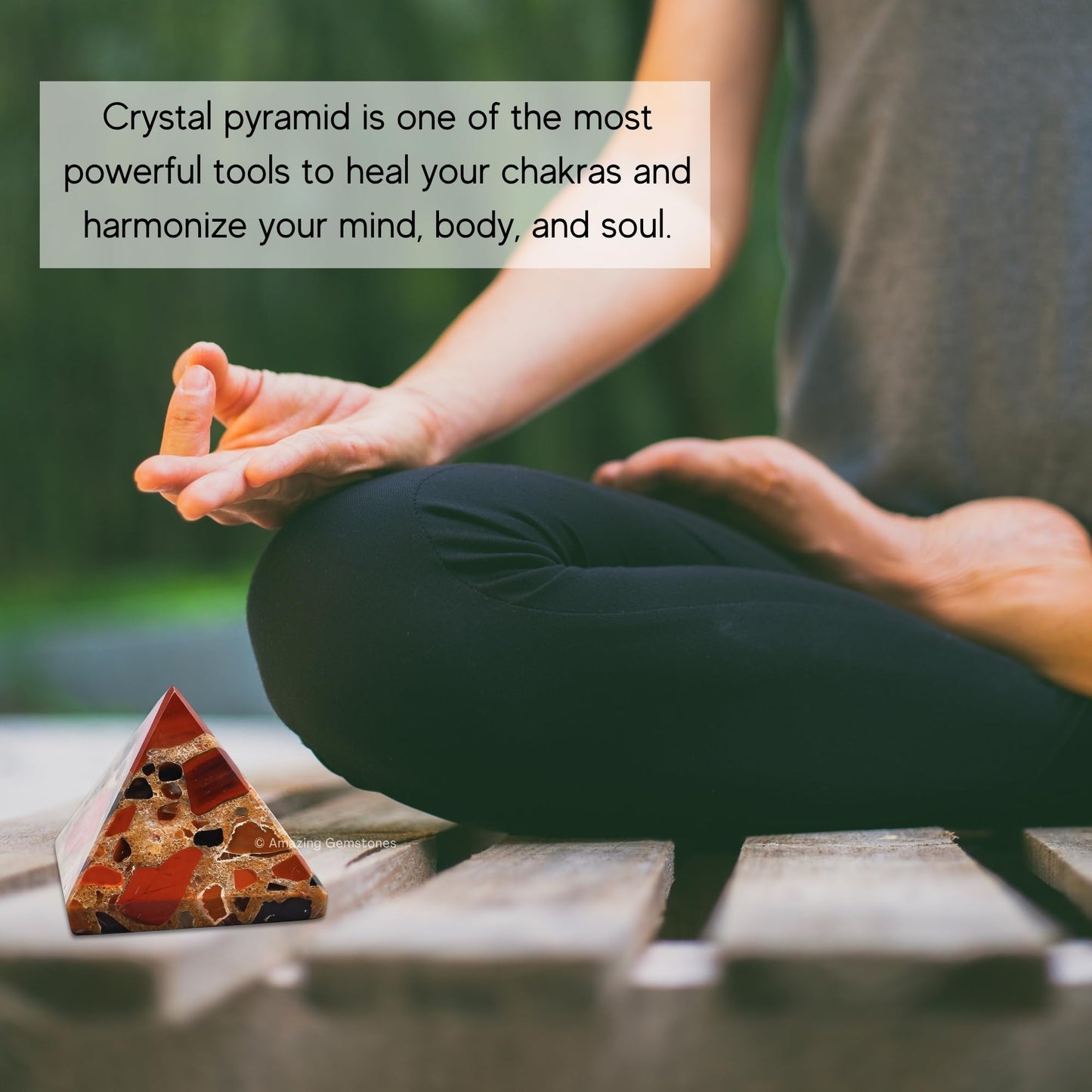 Spotted Jasper Pyramid Crystal Healing Stones - 1.5" Great Pyramid Figurine of Natural Stone Pyramid for Meditation, Reiki, Chakra Balancing and Crystal Pyramids Grid