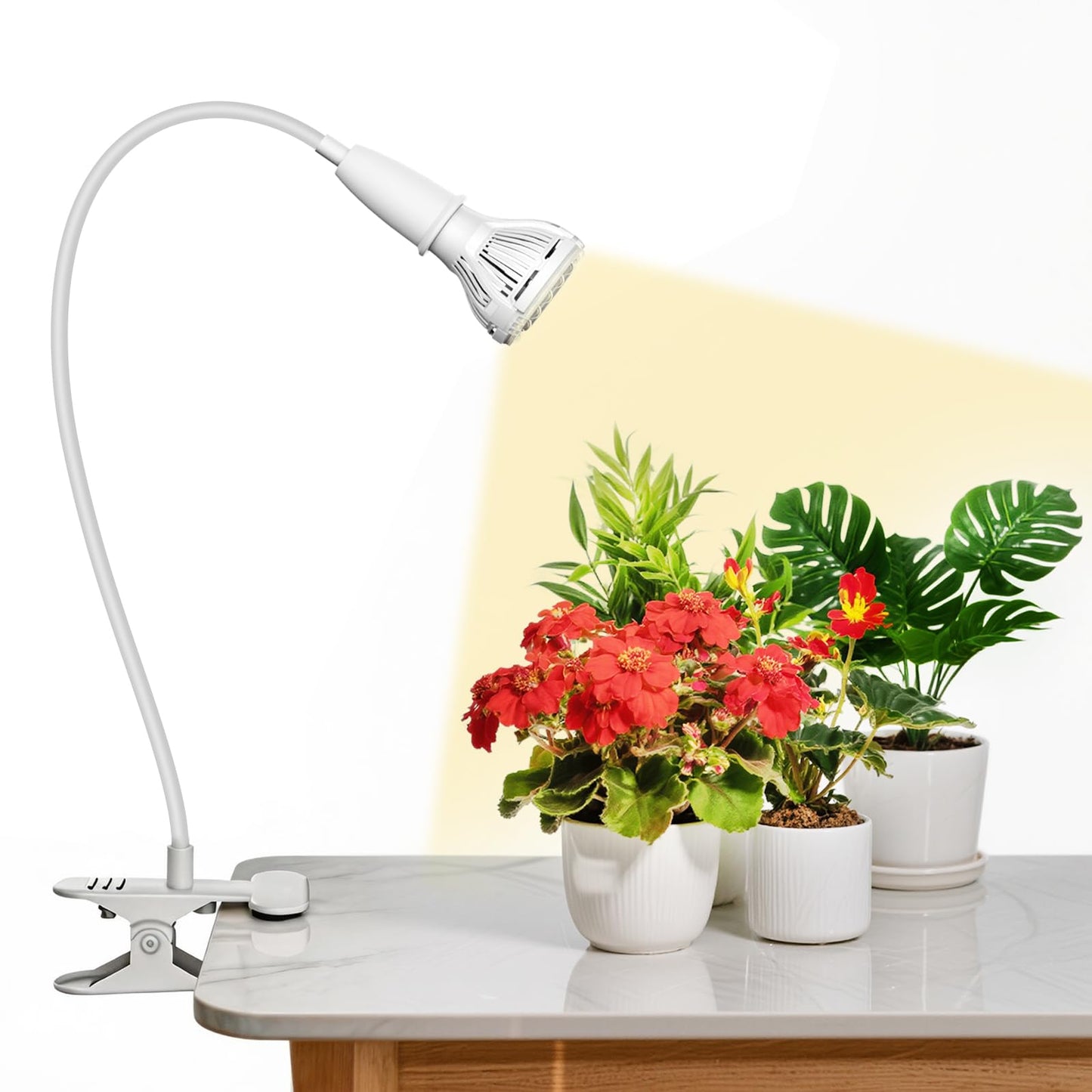 SGLEDs Grow Lights for Indoor Plants, LED 10 W Full Spectrum Bulb Replaceable Plant Light, 150 W Equivalent Clip on Grow Light with Optical Lens for Indoor Growing, Lifetime Free Bulb Replacement