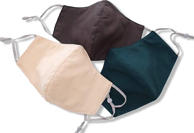 HOPE LOVE SHINE Face Mask Adjustable Filter Pocket Reusable Breathable Washable Cloth Mask Face Masks for Women Men - 3 Pack