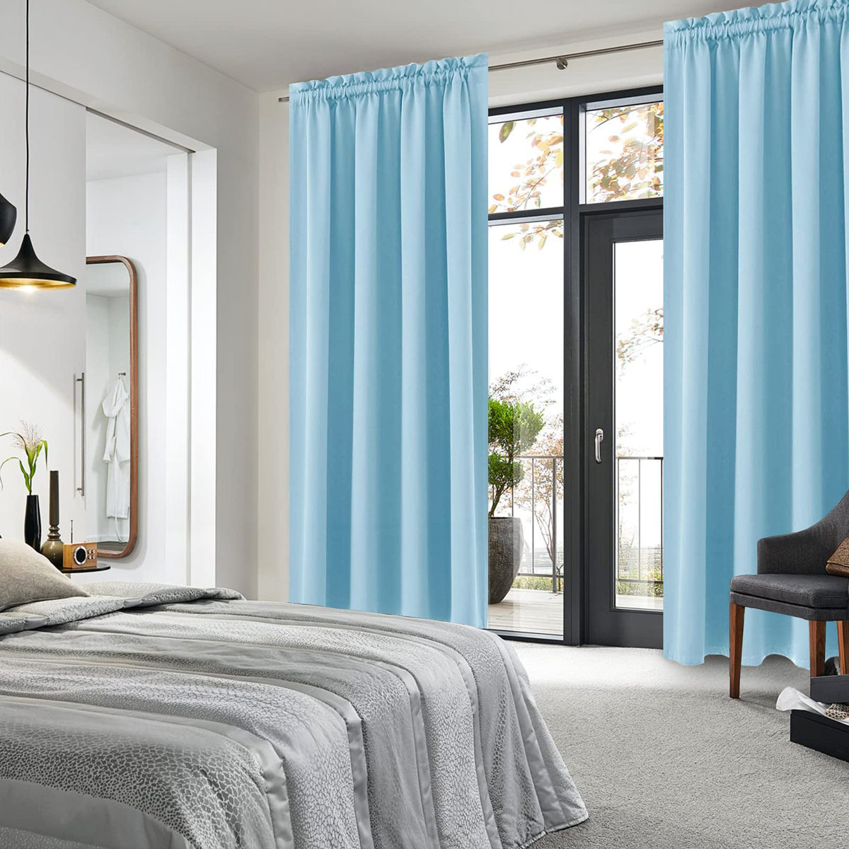 Blackout Curtains for Bedroom Living Room 52 x 84 Inch Long 2 Panels