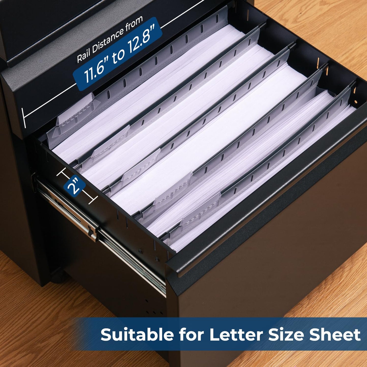 Y YOMA Plastic Extra Capacity Hanging File Folder, Letter Size, 2” Expansion, 12 Pack Clear Reinforced Expanding Hanging Folders with Tabs, Heavy Duty Waterproof Accordion for Bulky Files