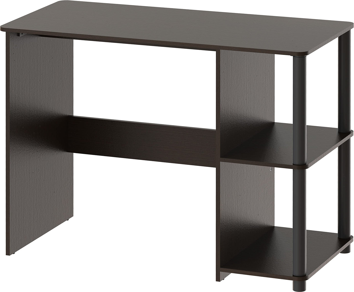 SHW 35-Inch Home Office Cyrus Desk with Open Storage Shelves, Espresso