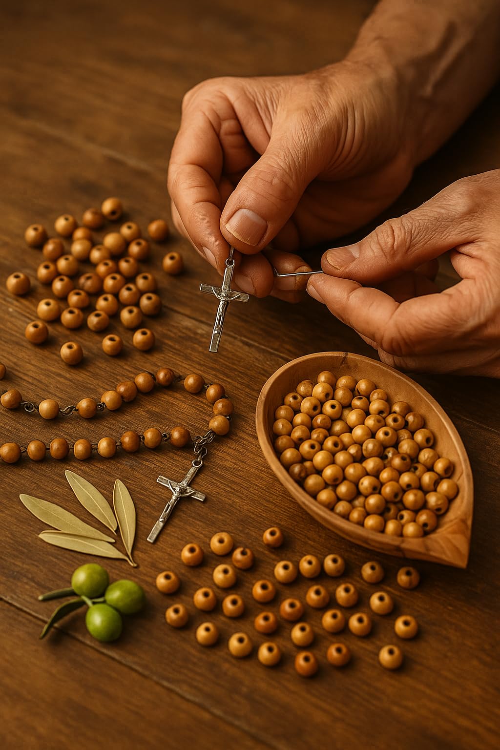 ZULUF 10mm Olive Wood Mala Beads Bulk (1000pcs) Cuentas para Hacer Rosarios Católicos Wooden Craft Beads for Jewelry Making Rosaries & Bracelets Holy Land Bethlehem with Certificate BEAD045