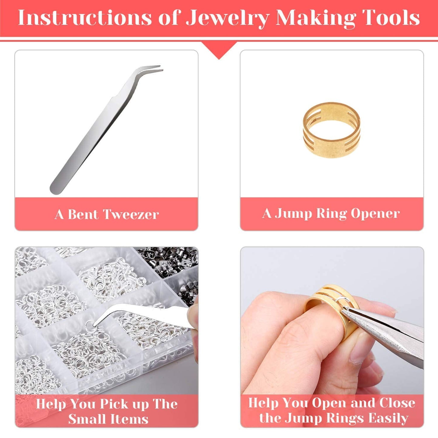 Thrilez 3080Pcs Earring Supplies Kit - Includes Hooks, Backs, Rings, Pins, Posts and Tools for Making and Repairing