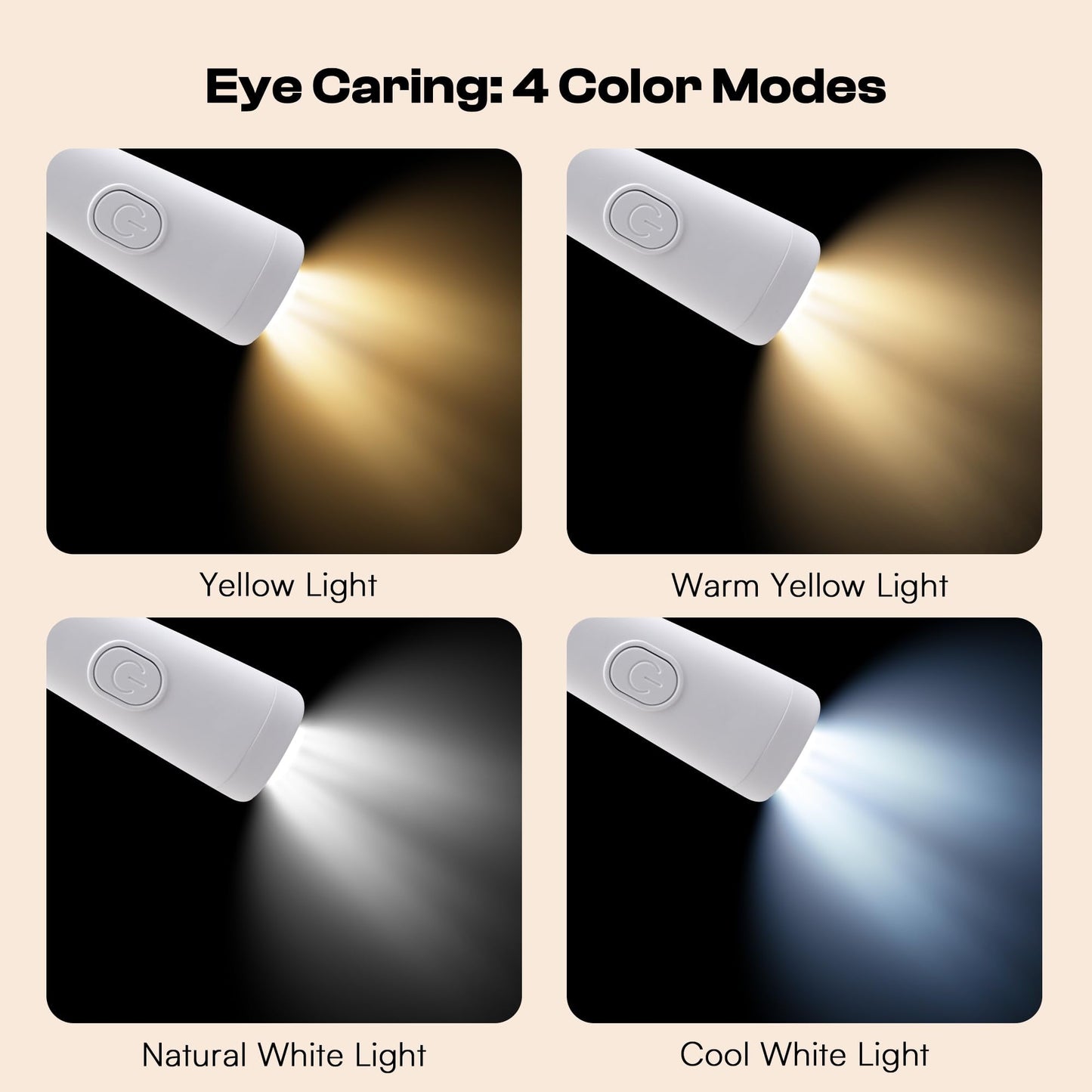 Caydo Knitting Light with Storage Bag, 4 Colors & 5-Step Brightness Neck Light, Book Light for Reading and Crocheting, Around The Neck Lights for Crafts, Rechargeable Knitting Crochet Light(White）