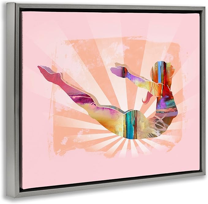 Stupell Industries Abstract Mindfulness Exercise Framed Floater Canvas Wall Art Design by Tim Parker, Gray Floater Frame, 21 x 17