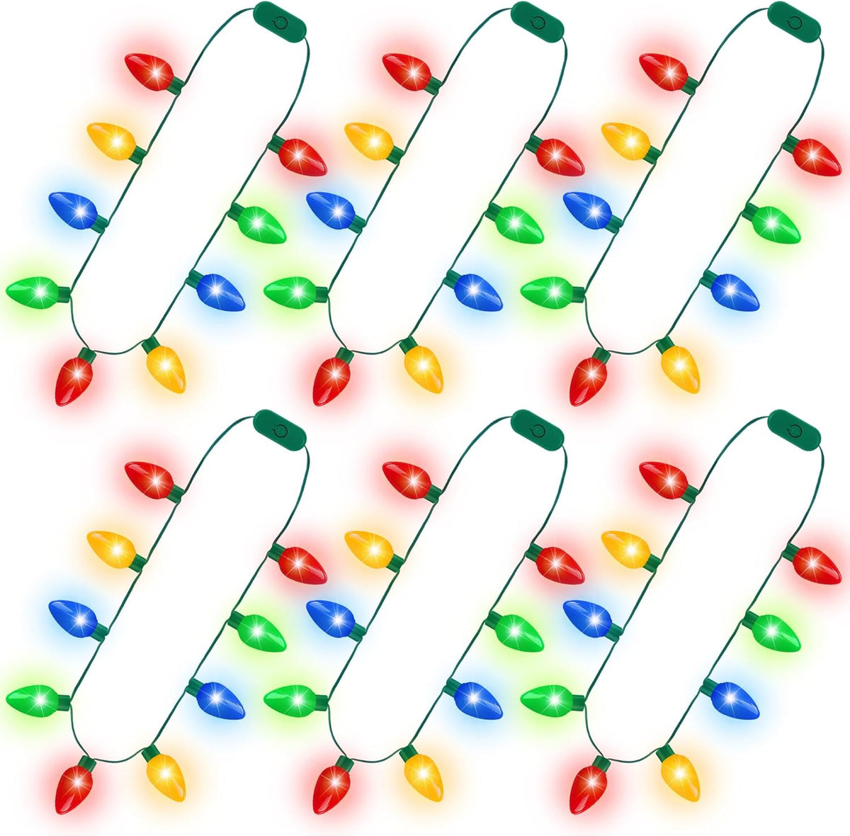 36PCS Christmas Accessories, Christmas Light Necklace with 9 Bulbs, Xmas Light Necklace with 4 Colors of Lights Bulbs, Xmas Party Favors for Ugly Sweater Party Favor Supplies Xmas Family Decor