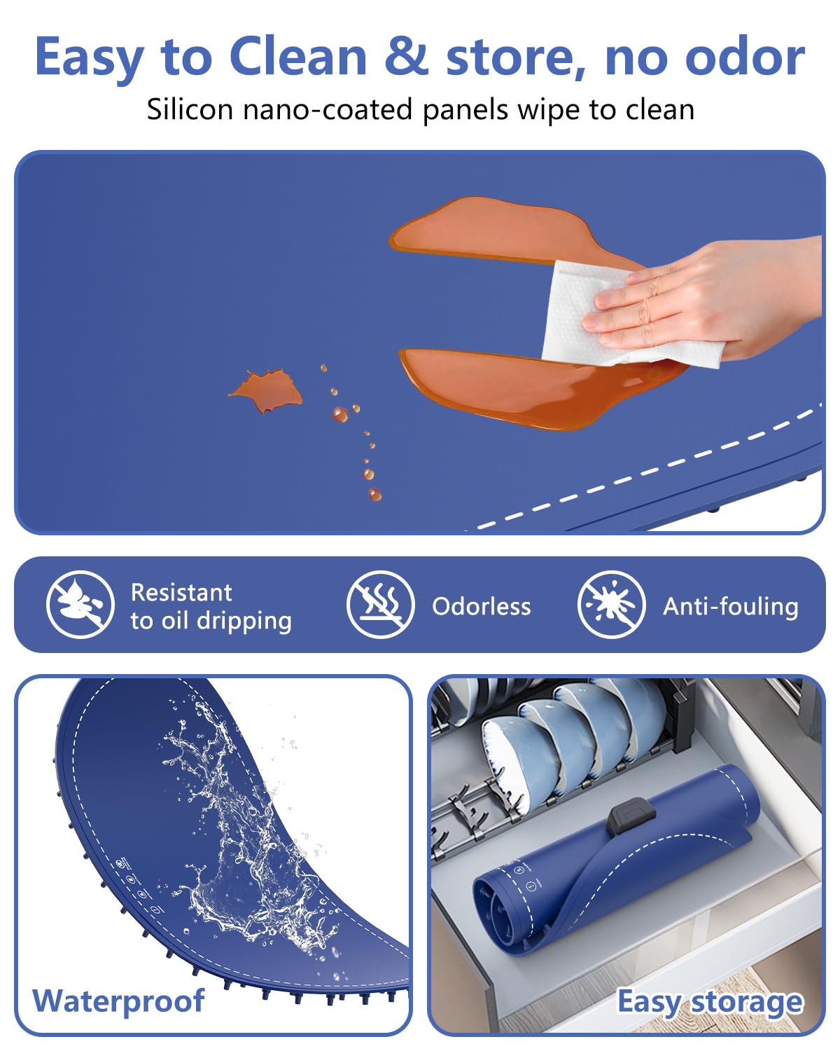 seenlast Warming Mat for Food with Adjustable Temperature Timer,10S Fast Heating Silicone Food Warmers for Parties Buffet and Home Daily,Food Warming Mat with Insulating Pad Raised Feet Protects Table